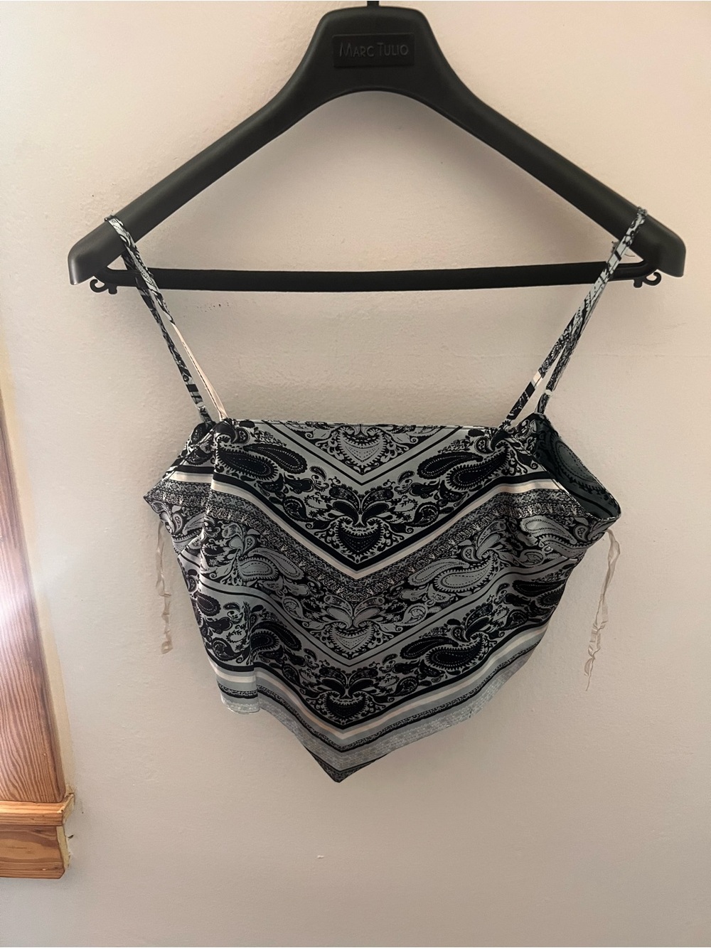 J for Justify Black & White Paisley Crop Cami